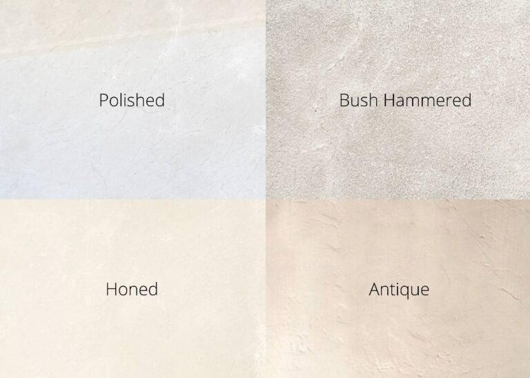 Finishes for cream marfil marble