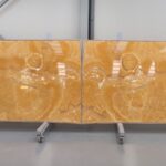 Orange onyx for decorative elements